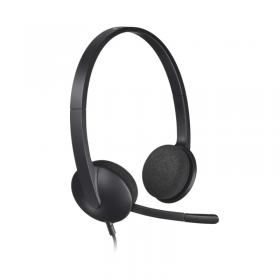 Logitech H340 Wired Headset, Stereo Headphones With Noise-Cancelling Microphone, Usb, Pc/Mac/Laptop - Black